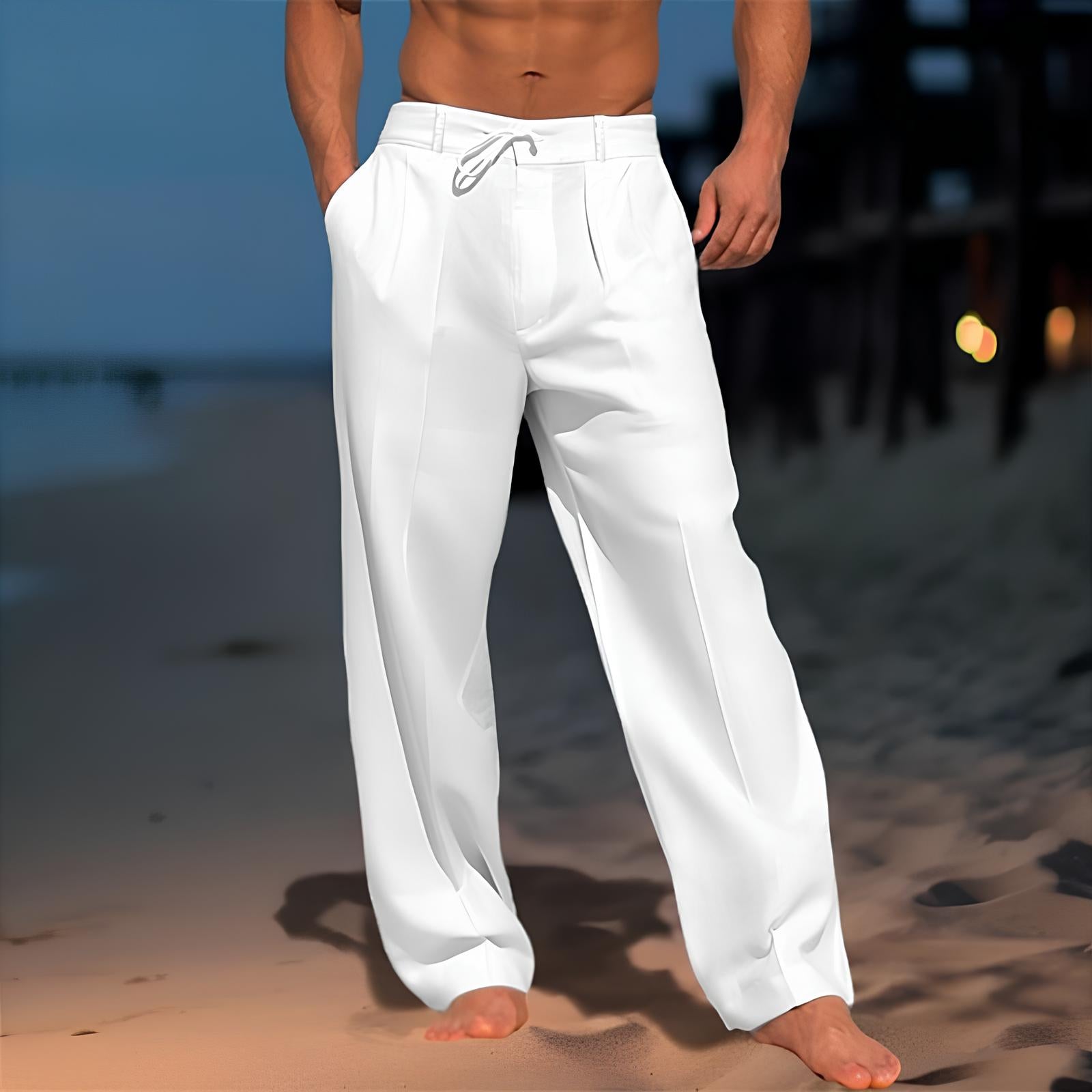 Bernard – Pantalon en Lin Fluide pour Confort et Éléganc
