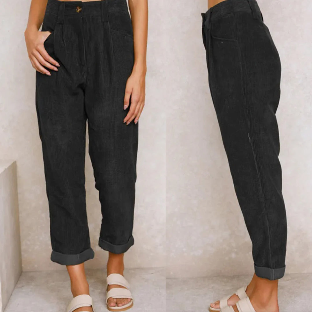 Women’s High-Waisted Corduroy Trousers | Winter Ready