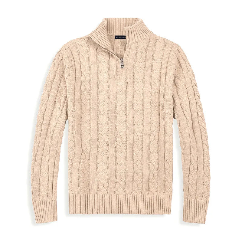 Men’s Old Money Half Zip Sweater | Winter Long Sleeve