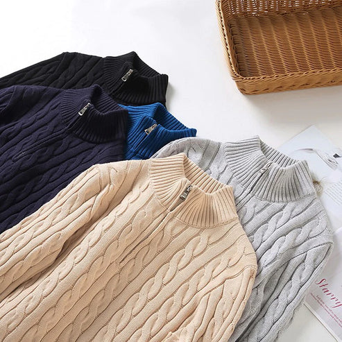 Men’s Old Money Half Zip Sweater | Winter Long Sleeve
