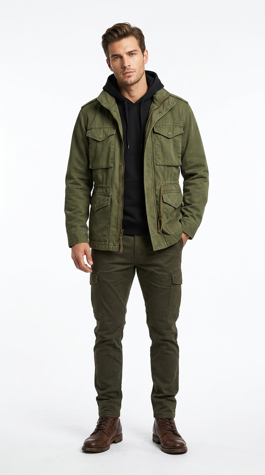 Men’s Classic Military Field Jacket | Timeless Design