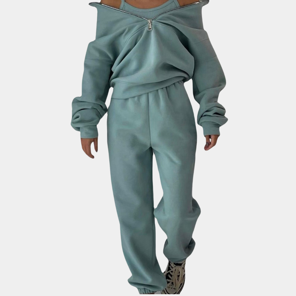 Women’s Oversized Jogging Set | Half-Zip Style