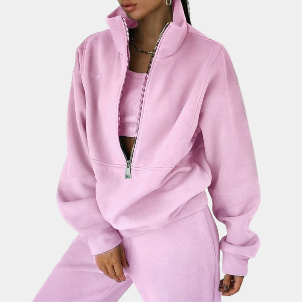Women’s Oversized Jogging Set | Half-Zip Style