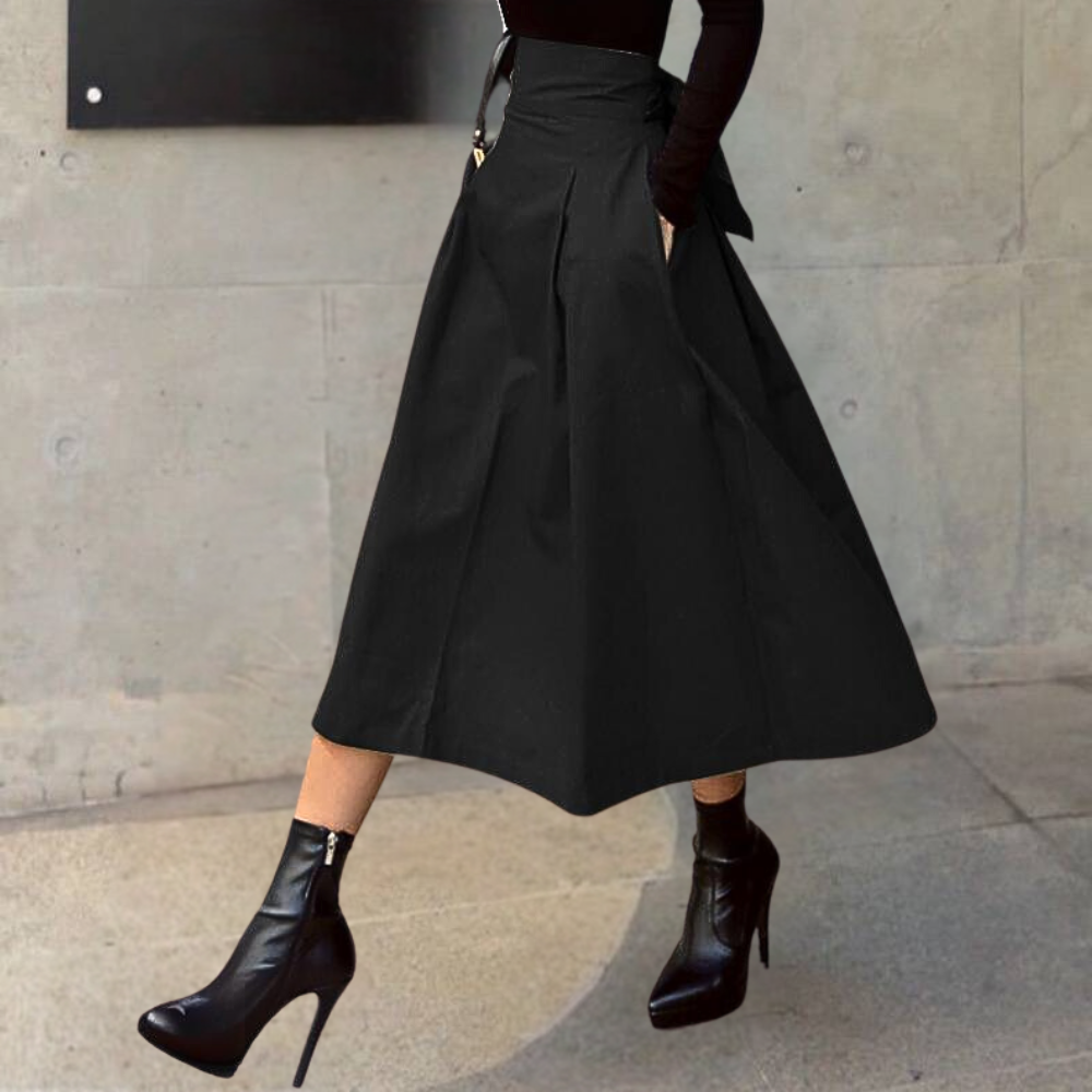 Women’s Pleated Tie-Back Skirt | Midi