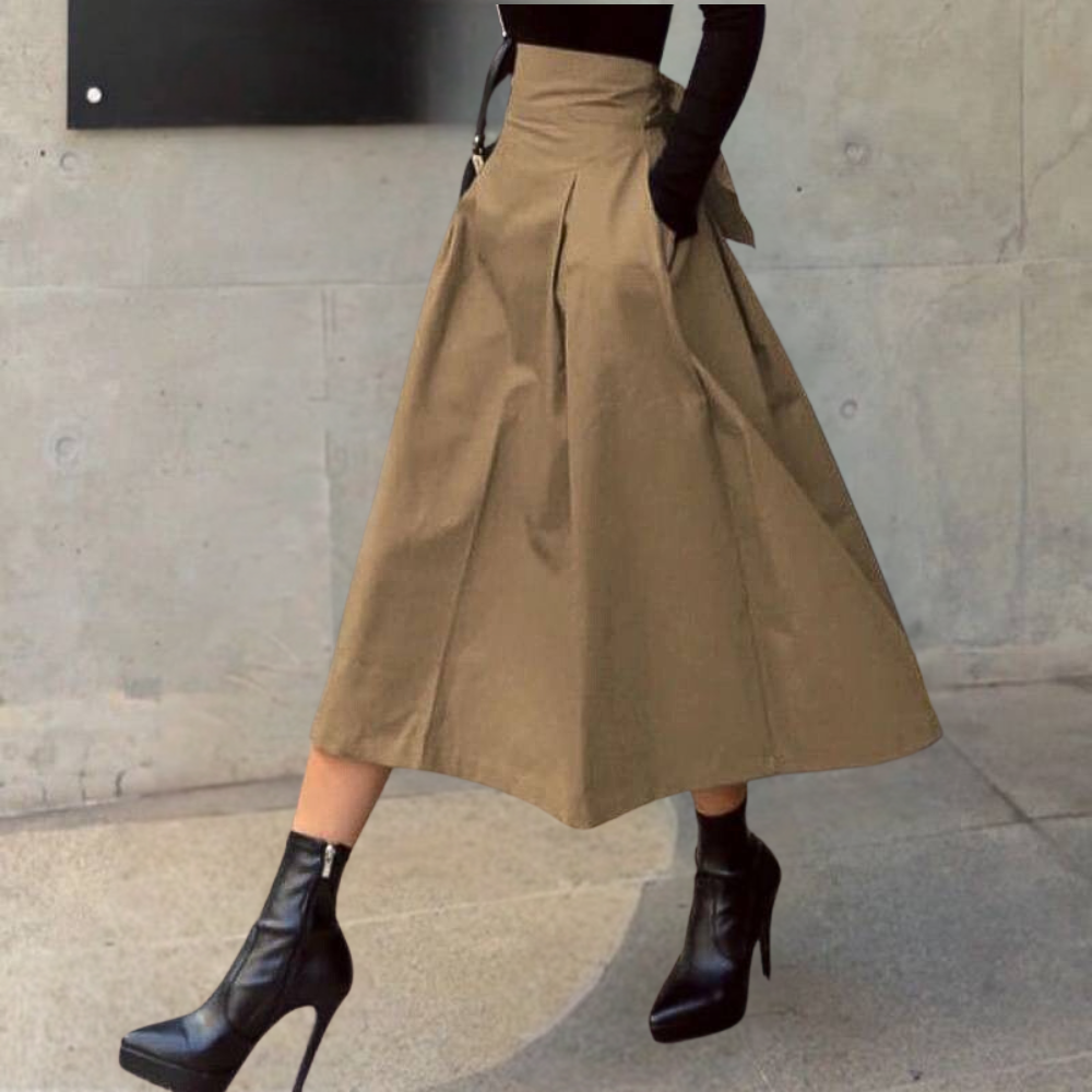Women’s Pleated Tie-Back Skirt | Midi