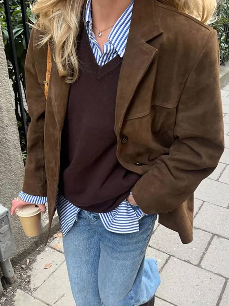 Women’s Stylish Blazer with Buttons and Pockets | Vintage Look