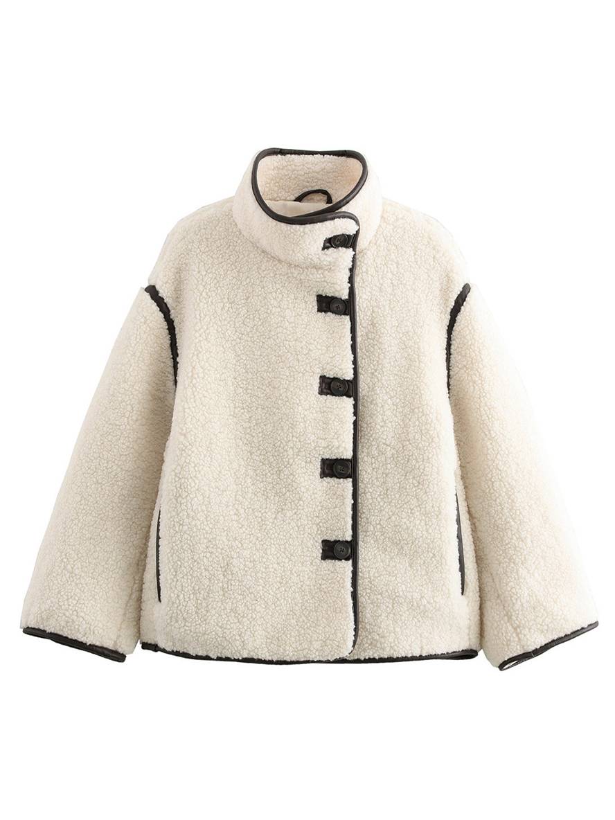 Women’s Oversized Jacket with High Collar and Pockets | Winter Style