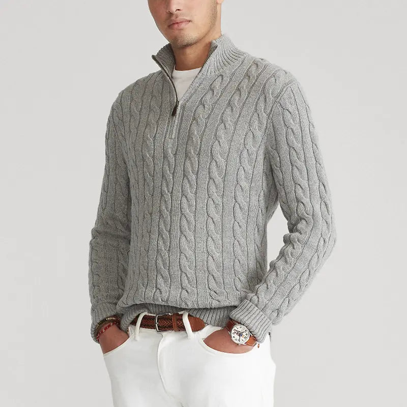 Men’s Old Money Half Zip Sweater | Winter Long Sleeve