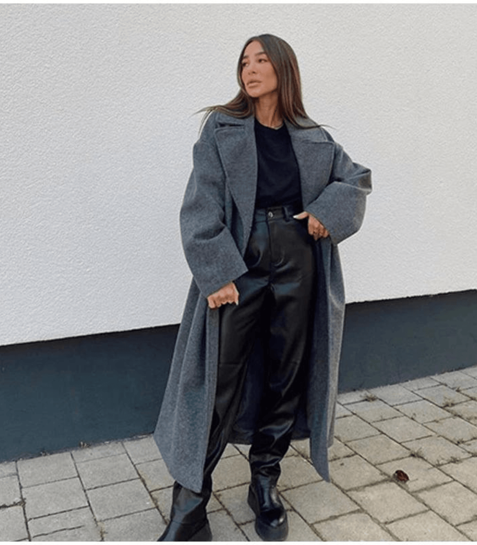 Women’s Long Double-Breasted Coat | Oversized Fit