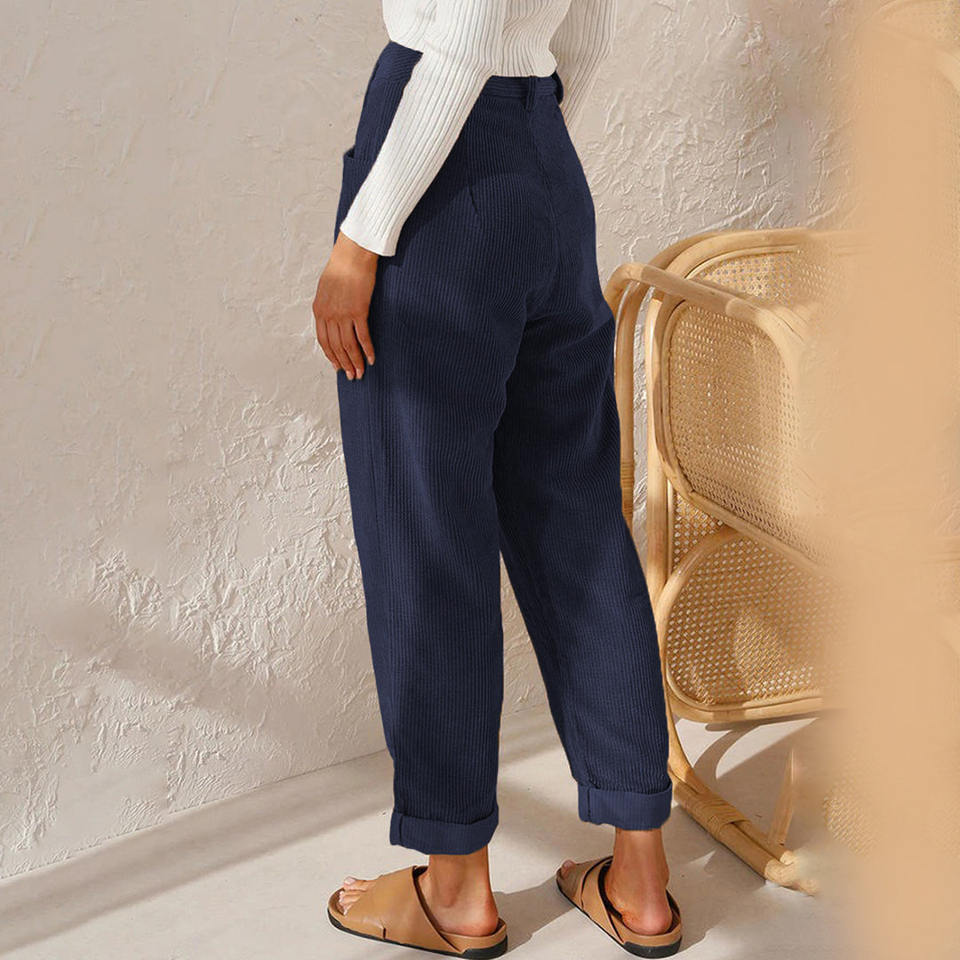 Women’s High-Waisted Corduroy Trousers | Winter Ready