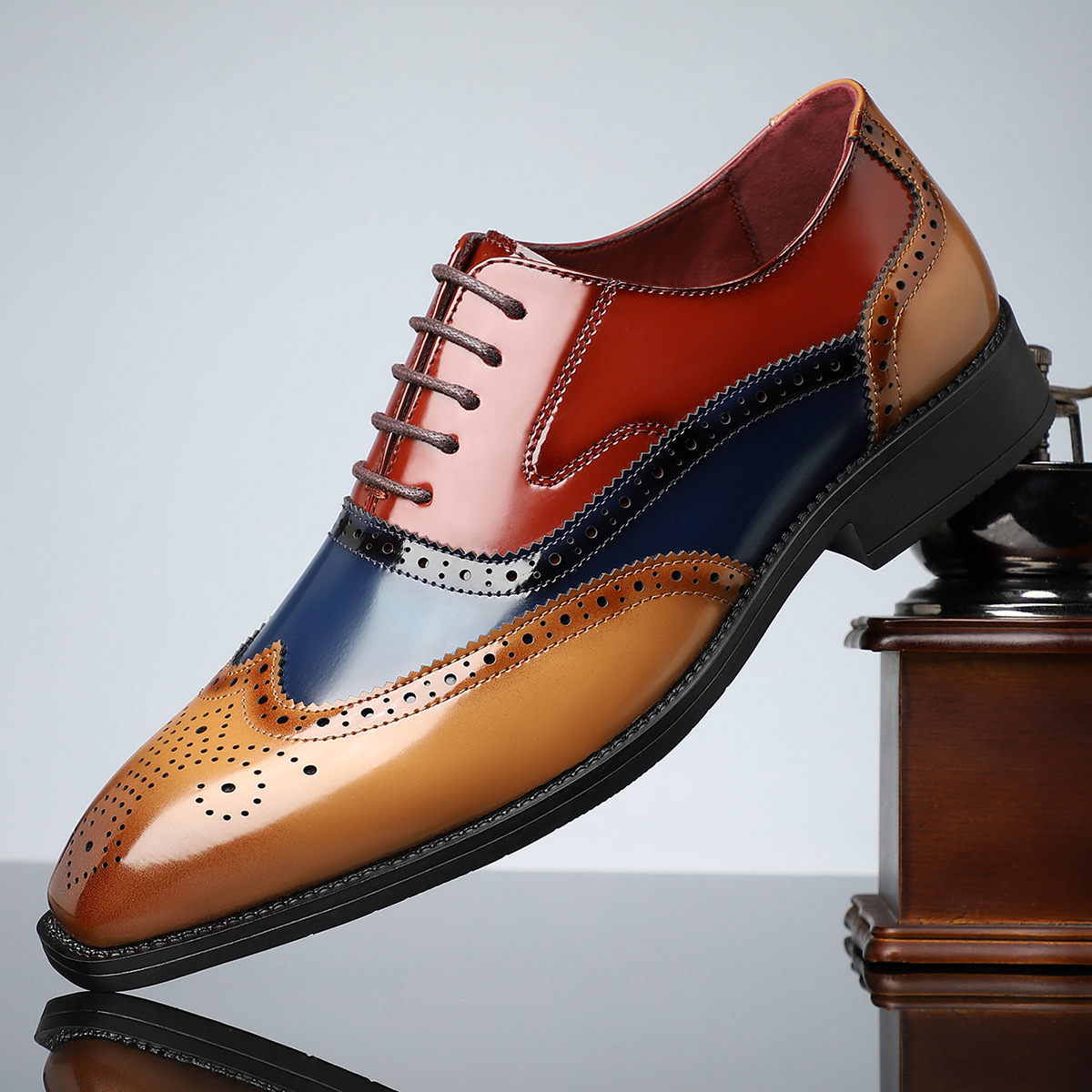 Men’s Classic Wingtip Dress Shoes | Polished Surface