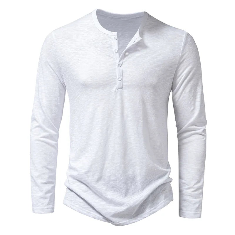 Men's Classic Long-Sleeved Shirt | Button Placket