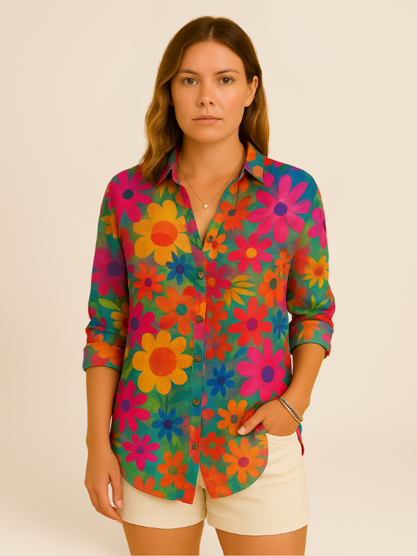 Emma – Chemise Fleurie Femme
