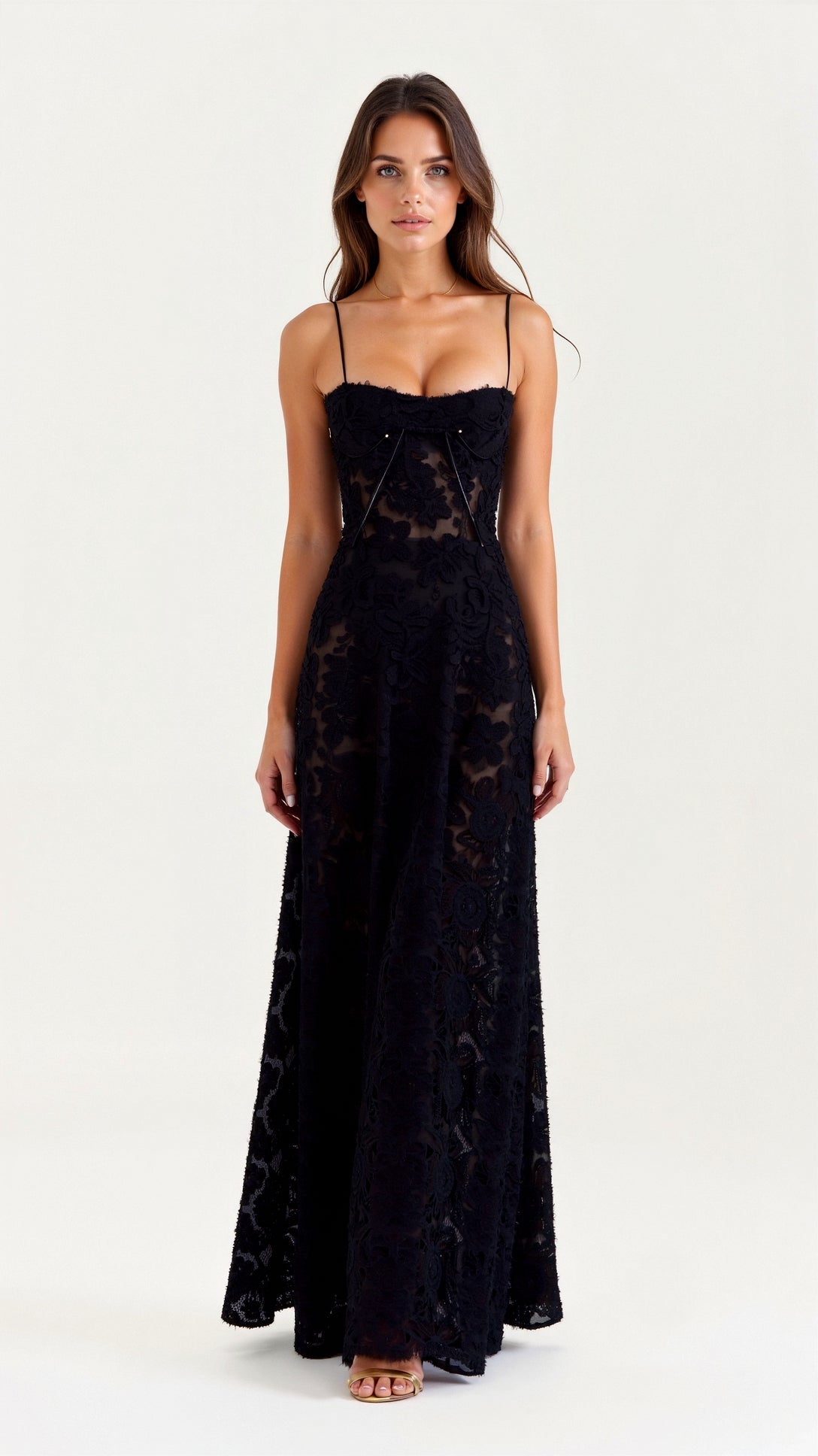 Women’s Winter Wedding Guest Dress | Maxi with Lace-Up Back