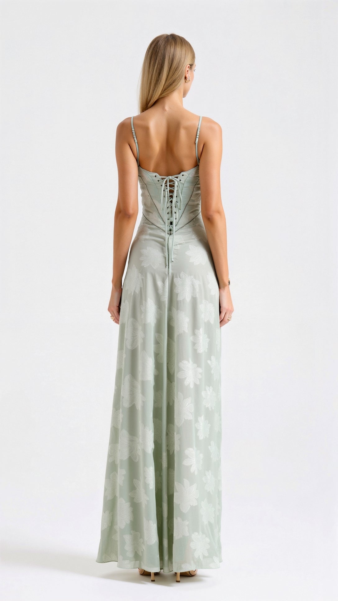Women’s Winter Wedding Guest Dress | Maxi with Lace-Up Back