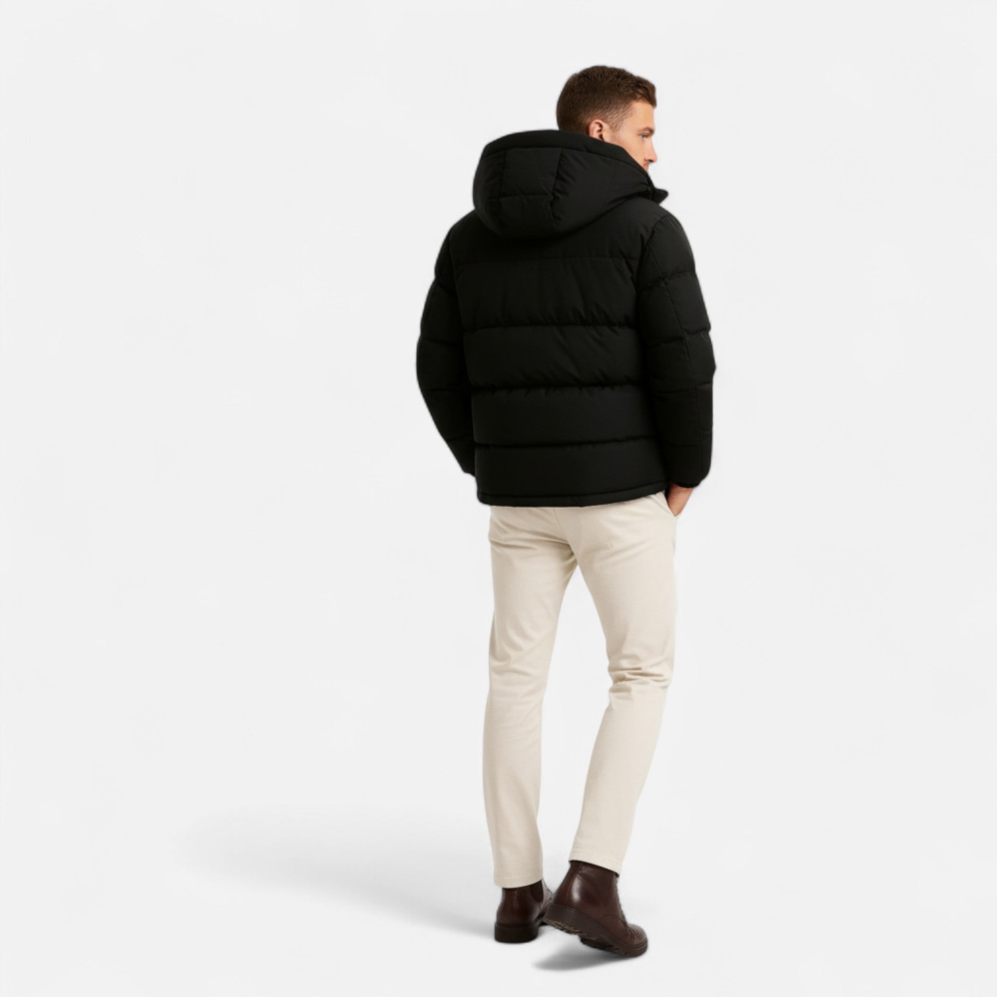 Men's Puffer Jacket | Stylish Hooded Design