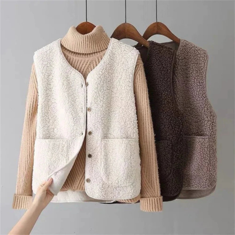 Women’s Sleeveless Teddy Vest | Casual Style