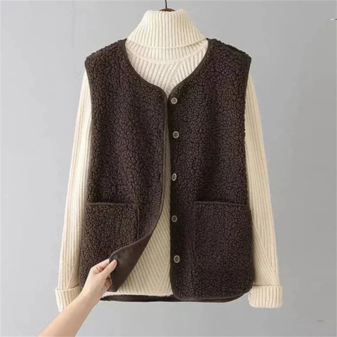 Gilet sans Manches Effet Mouton Douillet | Léger et Chaleureux