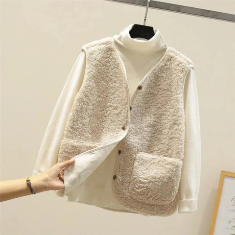 Gilet sans Manches Effet Mouton Douillet | Léger et Chaleureux