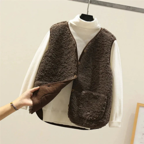 Gilet sans Manches Effet Mouton Douillet | Léger et Chaleureux