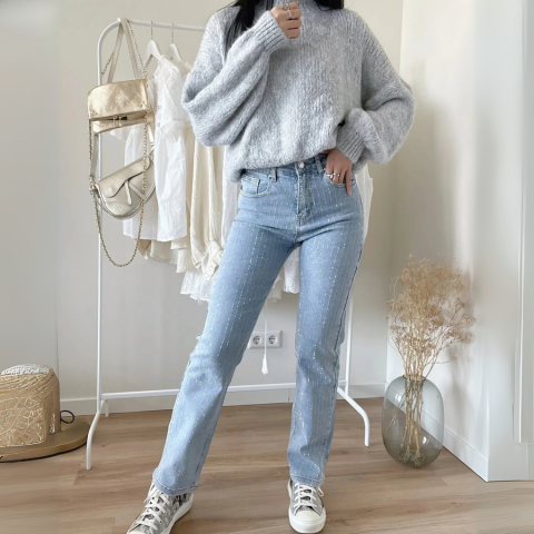 Jean Sculptant Hélène en Denim Extensible | Élégance Brillante