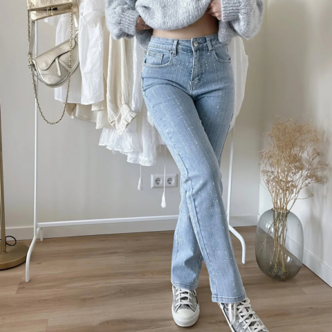 Jean Sculptant Hélène en Denim Extensible | Élégance Brillante