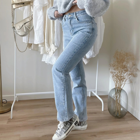 Jean Sculptant Hélène en Denim Extensible | Élégance Brillante