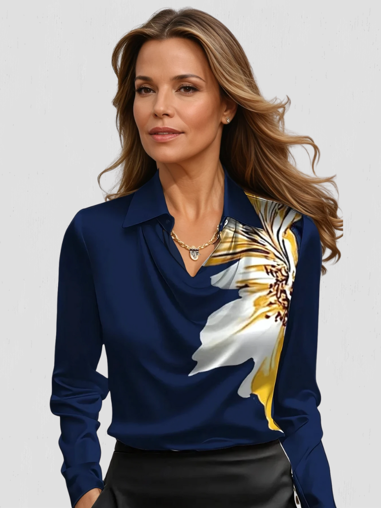 Women’s Draped Neckline Blouse | Modern Shape