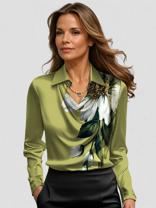 Women’s Draped Neckline Blouse | Modern Shape