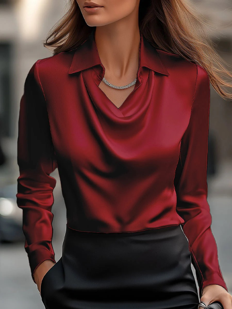 Women’s Draped Neckline Blouse | Modern Shape