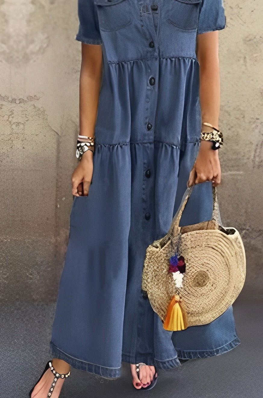 Women’s Cozy Denim Dress | Maxi