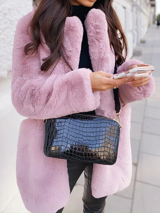Women’s Oversized Teddy Coat | Mid-Length