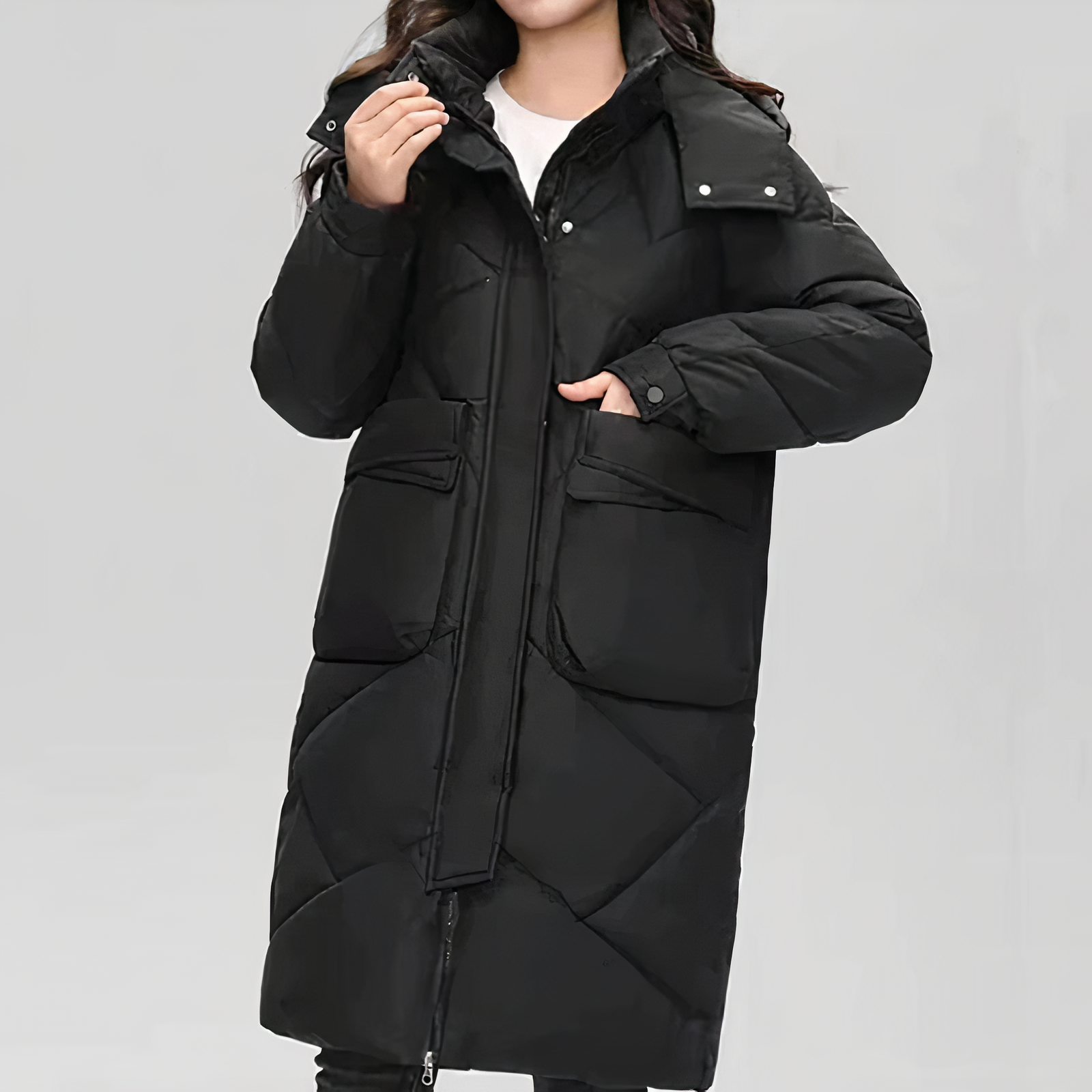 Women’s Long Puffer Coat | Quilted Design