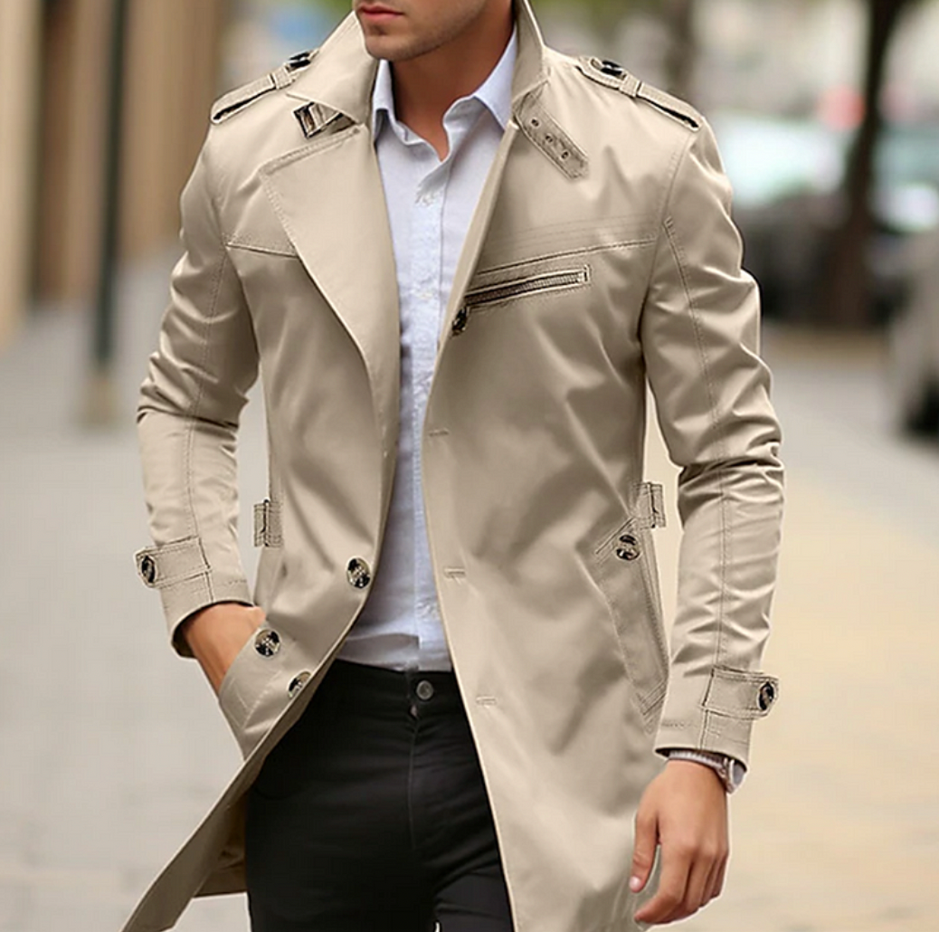 Men’s Classic Long Coat | Formal Style