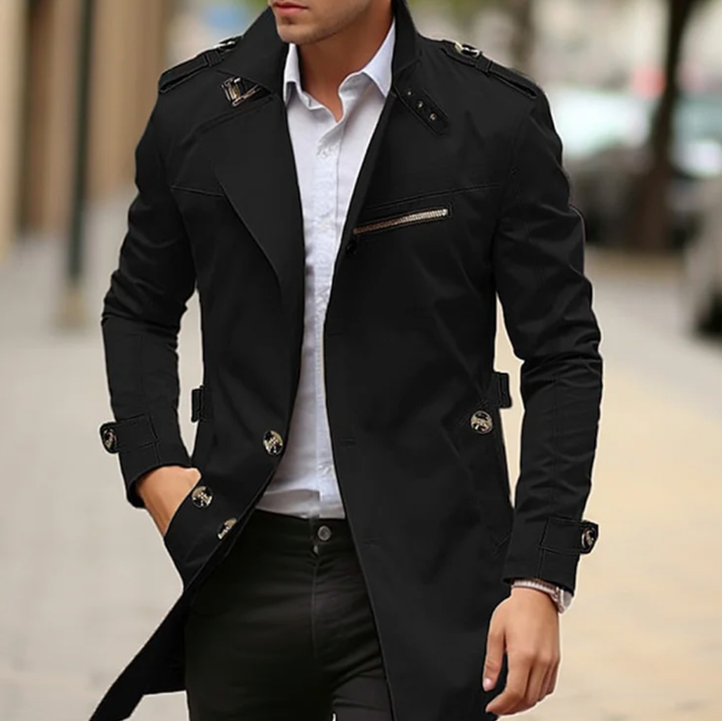 Men’s Classic Long Coat | Formal Style