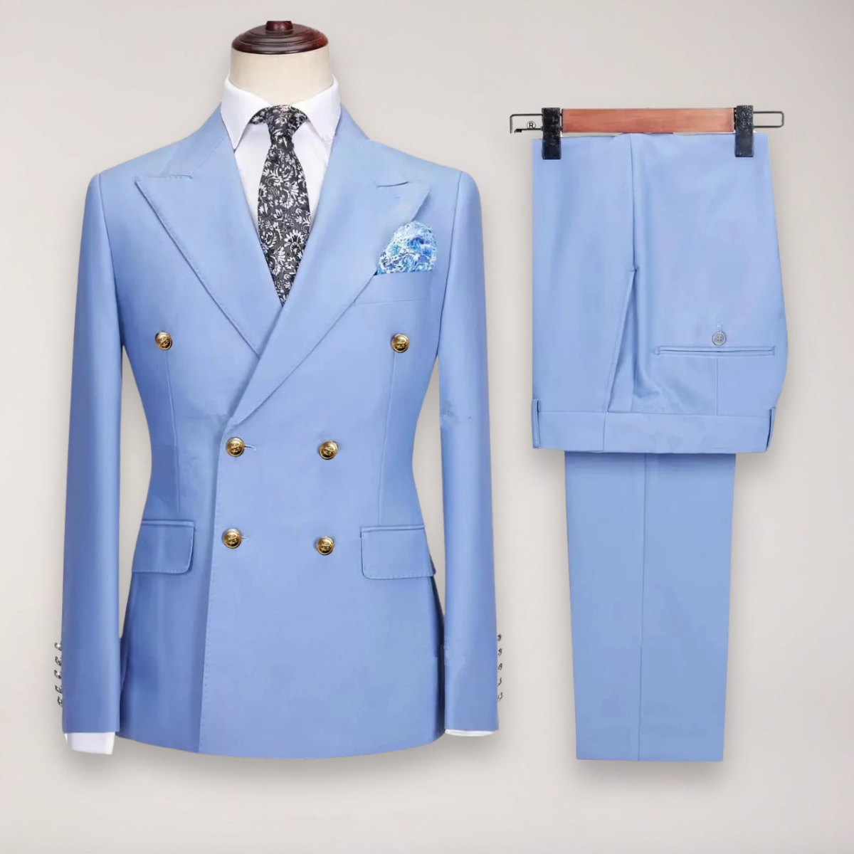 Men’s Formal Two-Piece Suit | Refined Gold Buttons