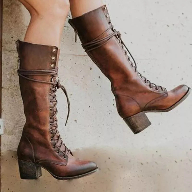 Women’s Stylish Knee-High Boots | Chunky Heel