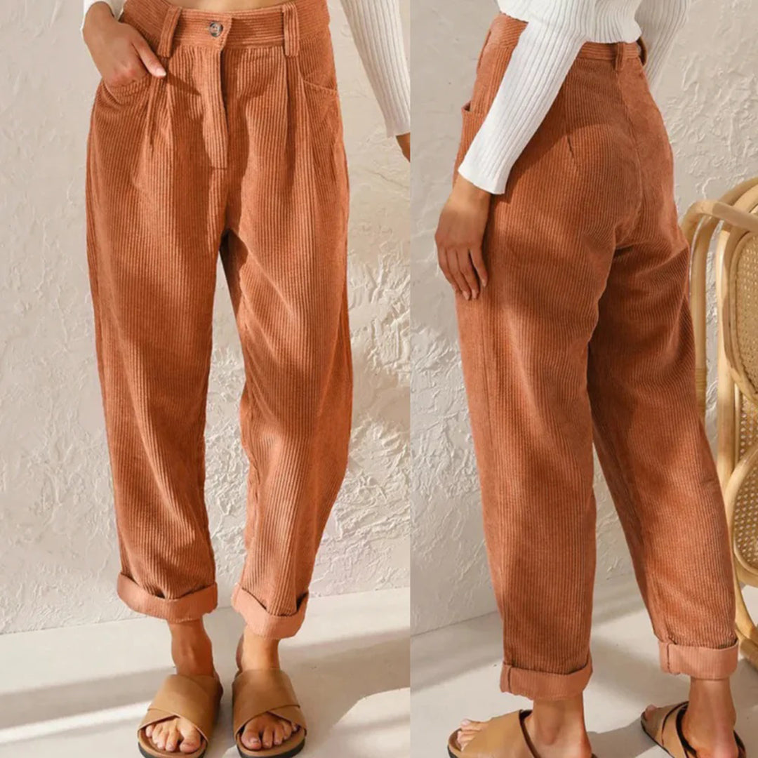 Women’s High-Waisted Corduroy Trousers | Winter Ready