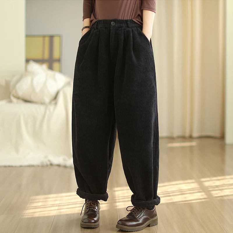 Women’s Cozy Corduroy Trousers | Wide Leg