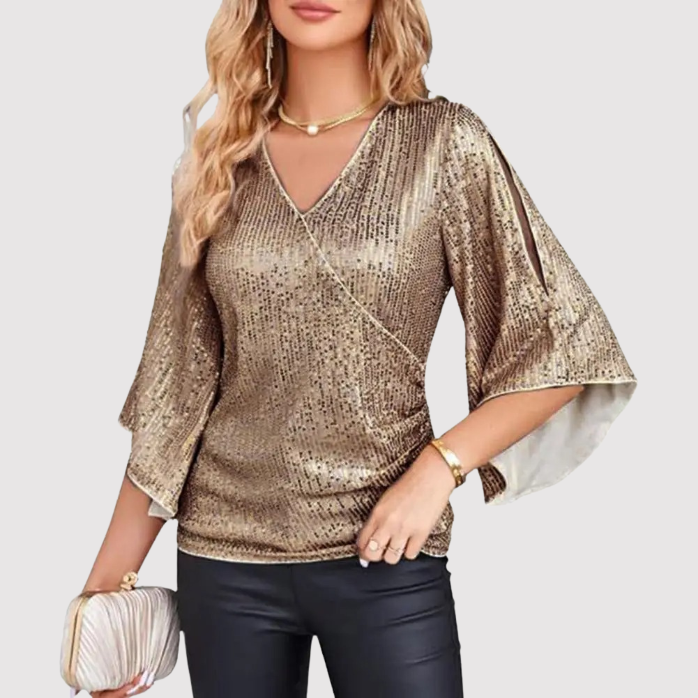 Women’s Sequined Top | Short Sleeve Design