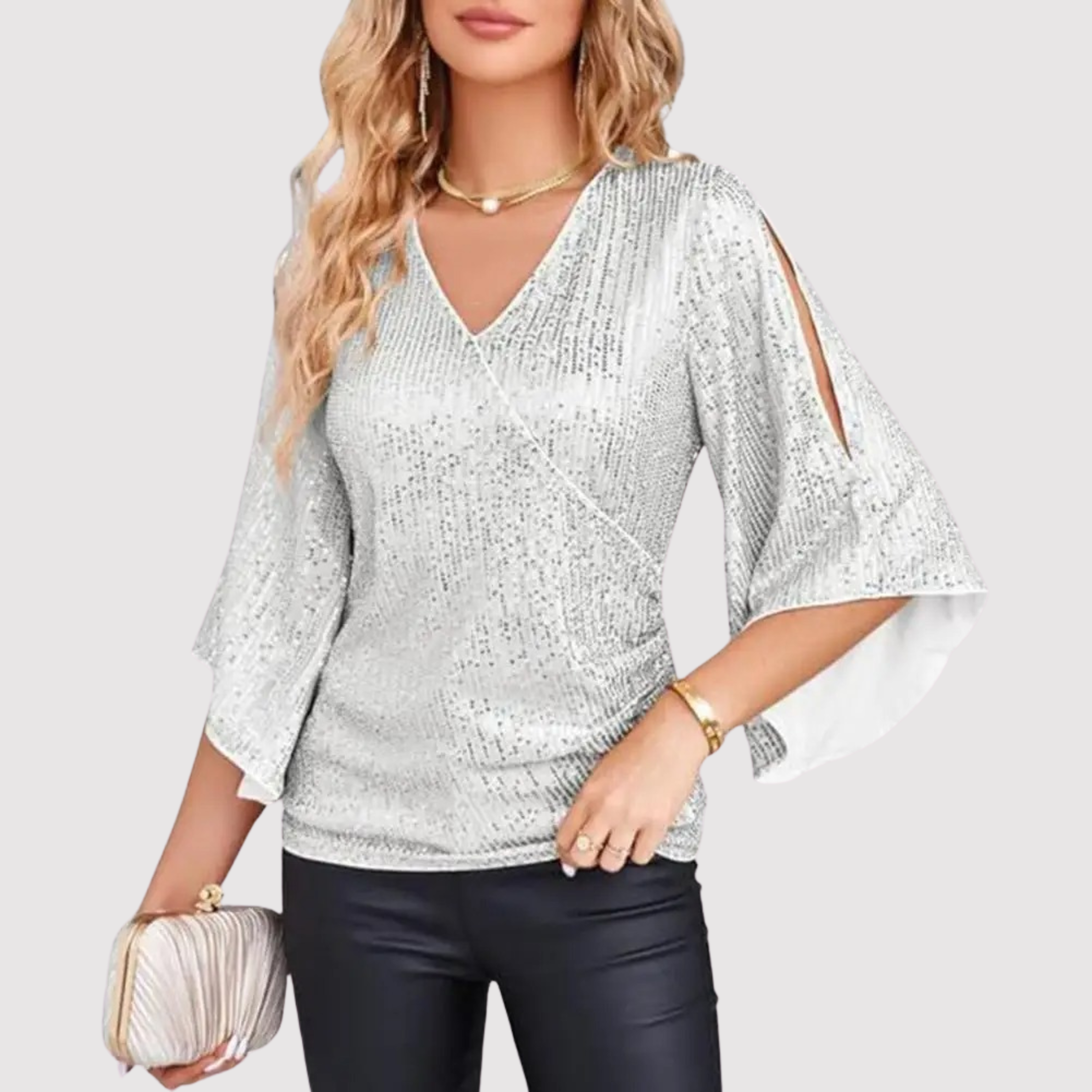 Women’s Sequined Top | Short Sleeve Design