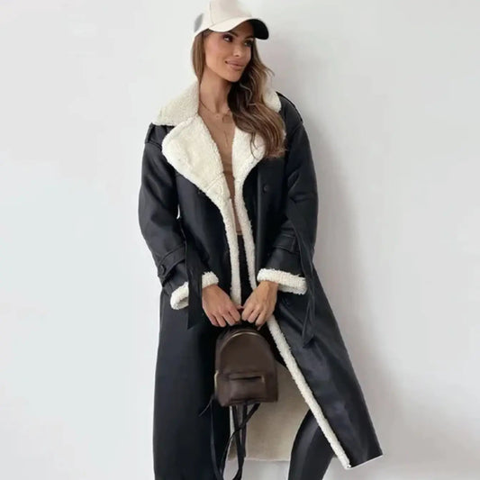 Women’s Long Coat | Classic Collar Design