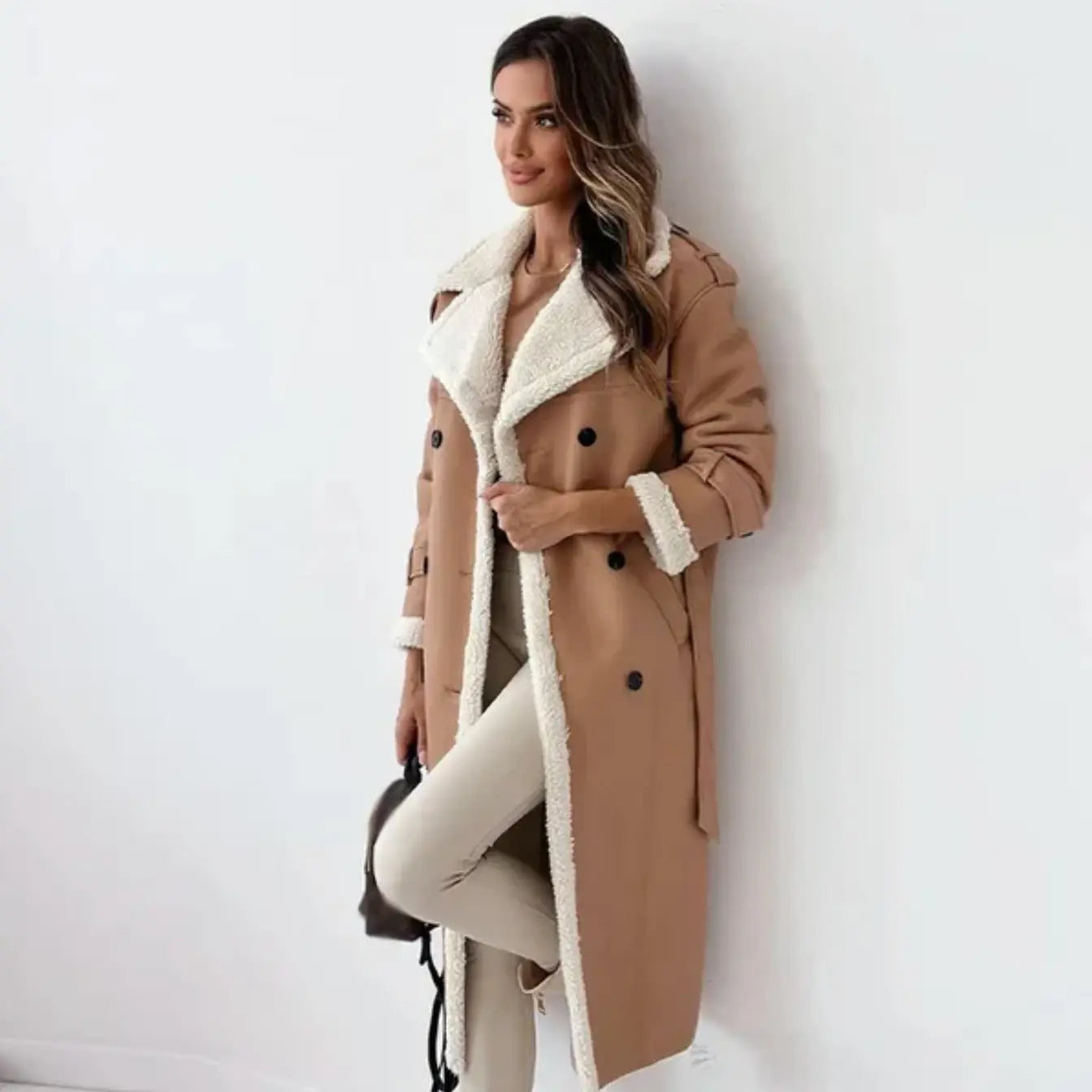 Women’s Long Coat | Classic Collar Design