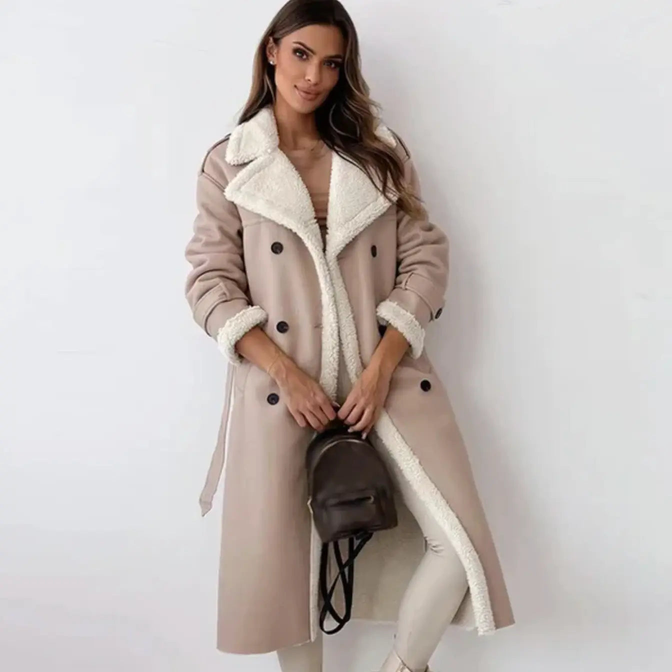 Women’s Long Coat | Classic Collar Design
