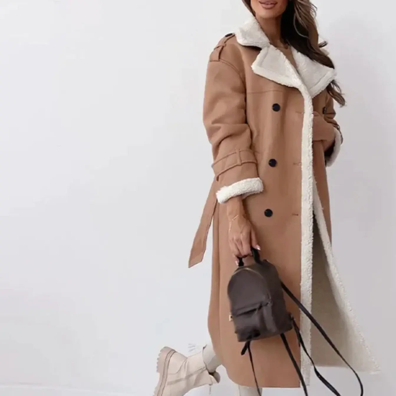Women’s Long Coat | Classic Collar Design
