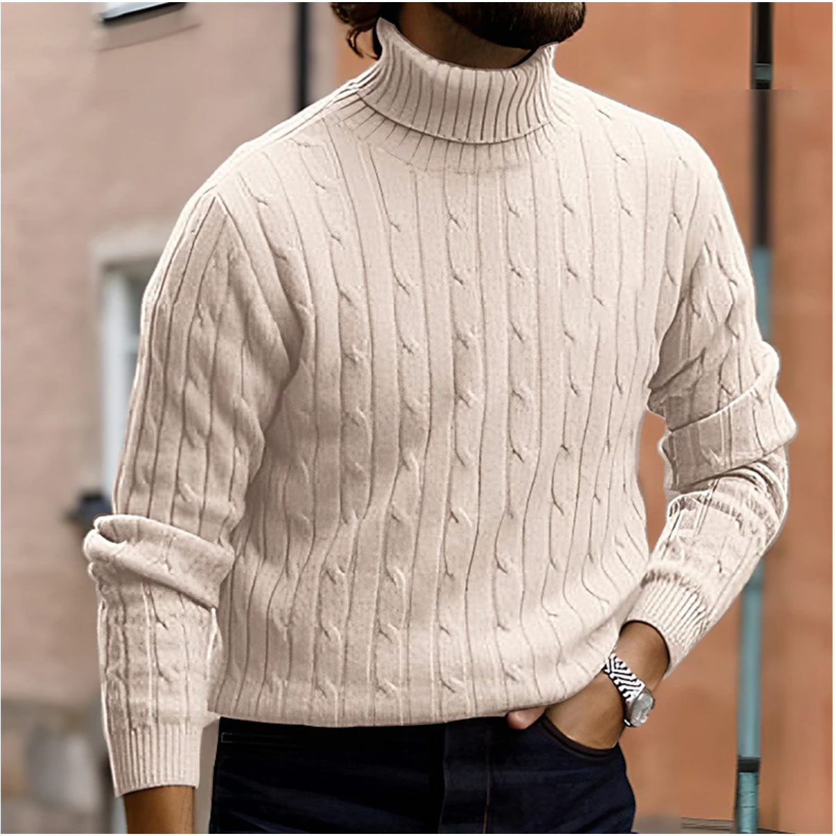 Men’s Roll-Neck Sweater | Stylish