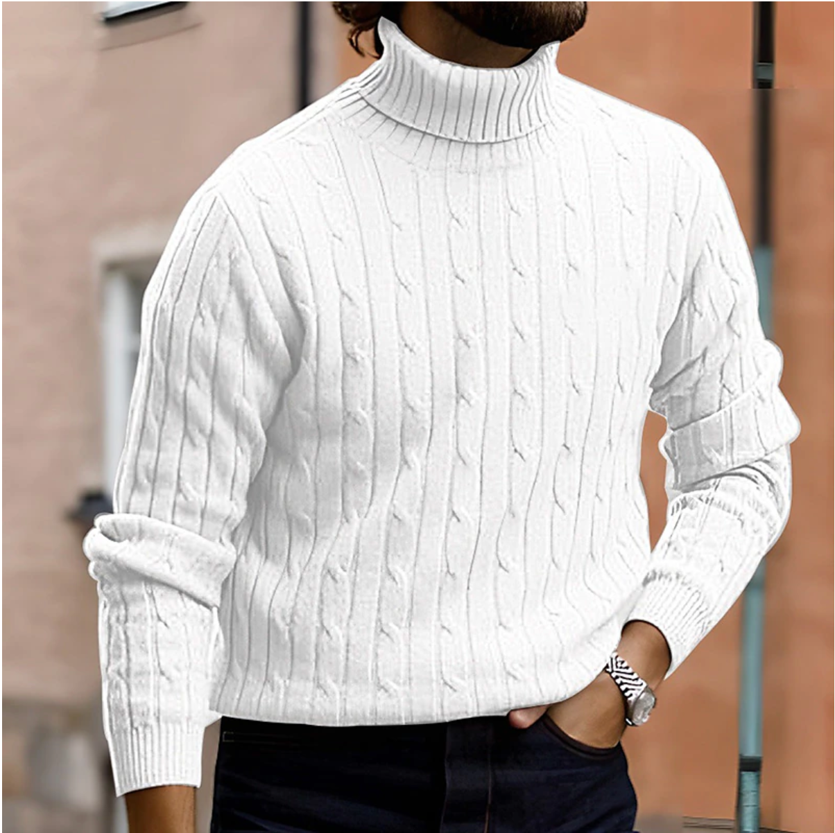 Men’s Roll-Neck Sweater | Stylish