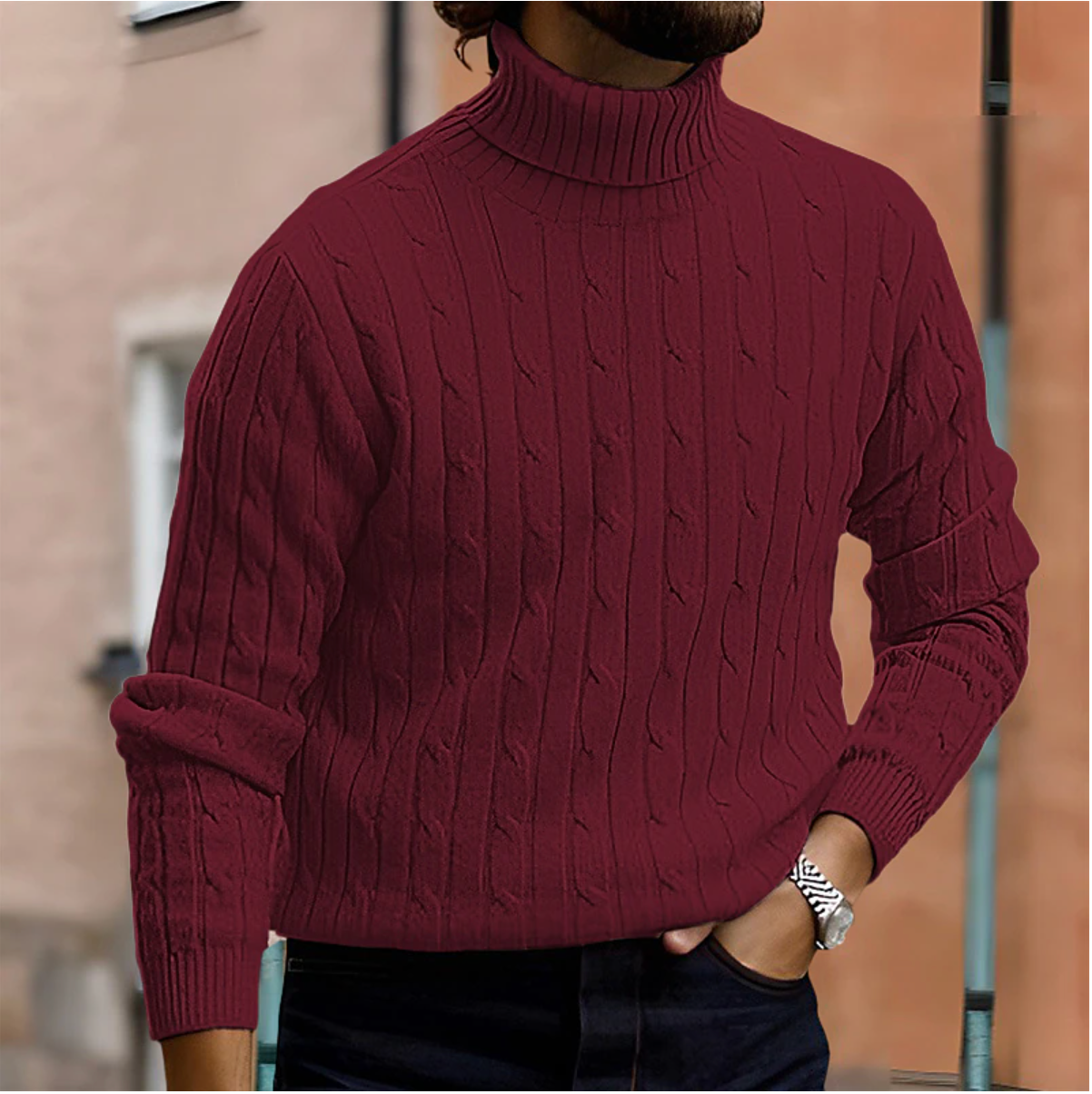 Men’s Roll-Neck Sweater | Stylish