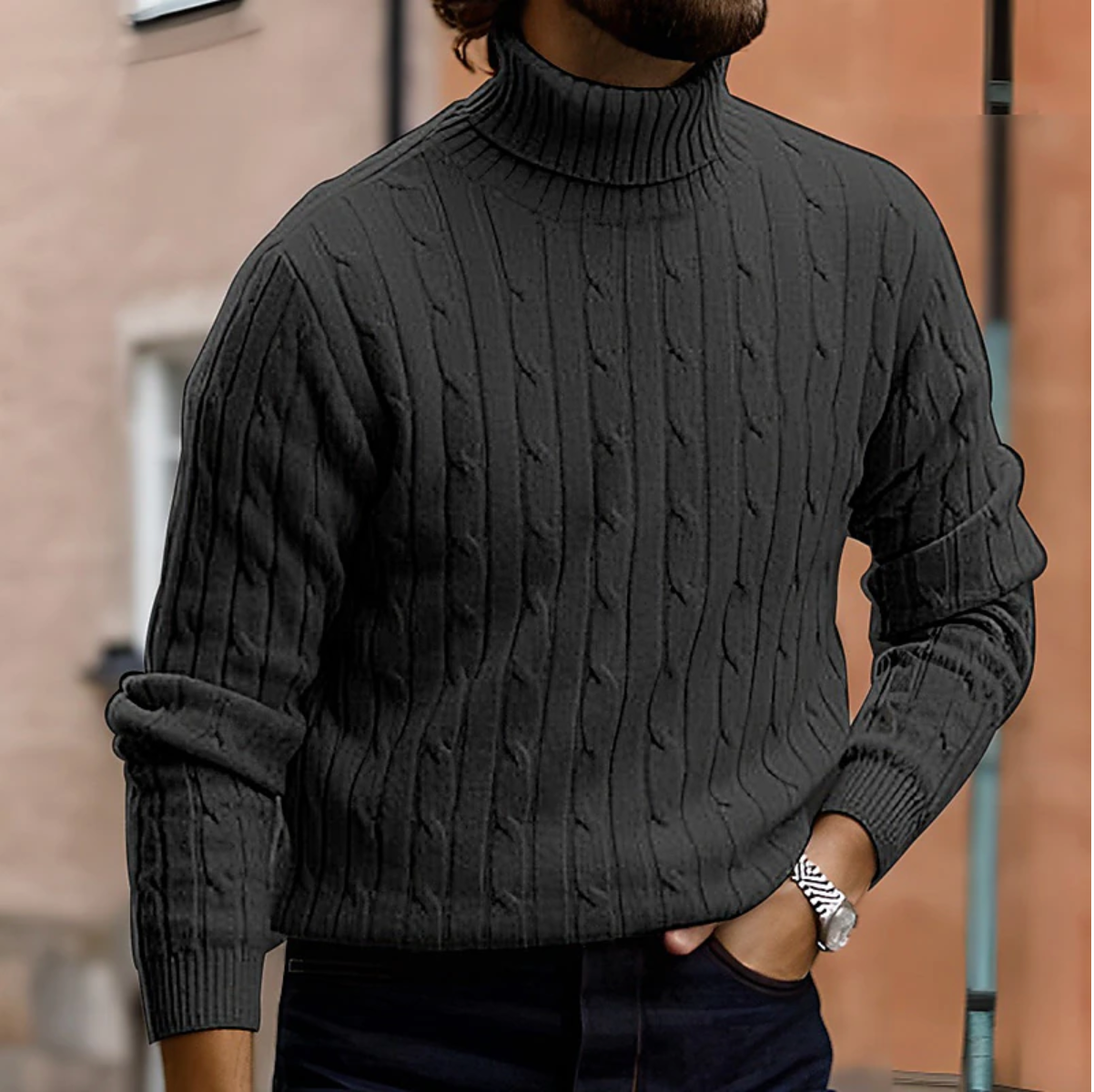 Men’s Roll-Neck Sweater | Stylish