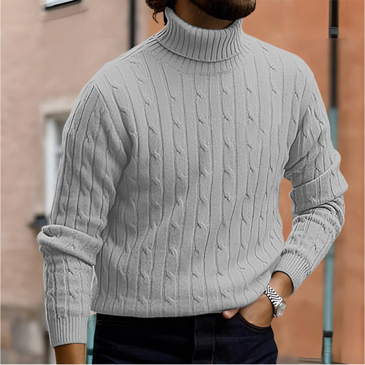 Men’s Roll-Neck Sweater | Stylish